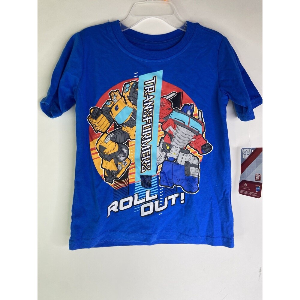 Transformers Blue Short Sleeve T-Shirt Top Kids Boys Size 4